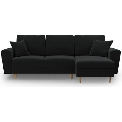 Cosmopolitan Design Черен кадифен разтегателен ъглов диван с място за съхранение Kyoto - Cosmopolitan Design (COS_COR_2_F2_KYOTO10)