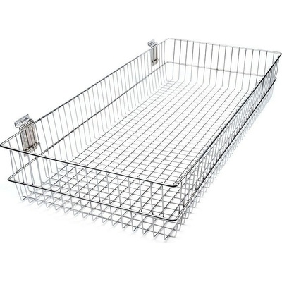 Kovový košík 40x90 cm k zavěšení na panely stříbrná 1 ks