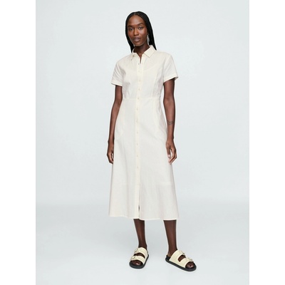 GAP Ленени ризови макси рокли GAP GAP | Byal | ЖЕНИ | XXS