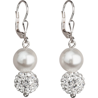Pavona visací s krystaly Swarovski bílé kulaté 31155.1