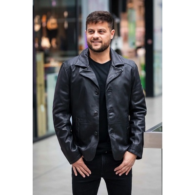 Černé kožené sako DMJaryk DB