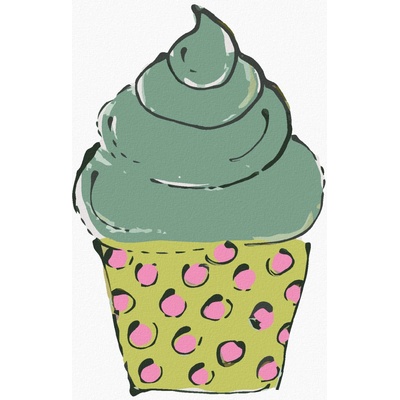 Zuty Malování podle čísel ZELENÝ CUPCAKE HALEY BUSH