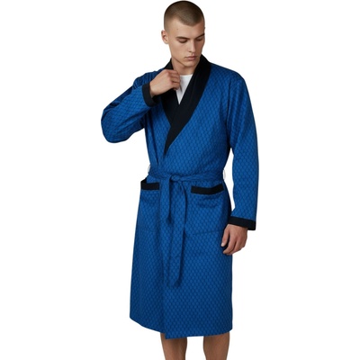 Pánský modrý bavlněný župan C-Lemon Modrá – Zboží Dáma