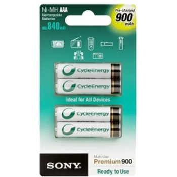 Sony AAA CycleEnergy 900mAh (4) NH-AAA-B4G