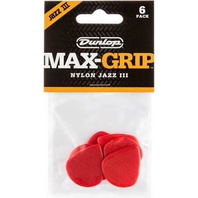 Dunlop 471P3N Nylon Max Grip Jazz III Player Pack Red Перце за китара (471P3N)
