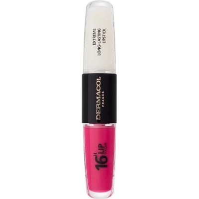Dermacol 16H Lip Colour Extreme Long-Lasting Lipstick дълготрайно червило и гланц за устни 2в1 8 ml нюанс 38