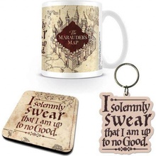 CurePink Dárkový set Harry Potter: Pobertův plánek Marauders Map hrnek přívěsek tácek hrnku GP85145 315 ml