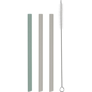 KikkaBoo Сет сламки KikkaBoo Platinum Silicone - Sage, 3 броя (31302050003) - ozone