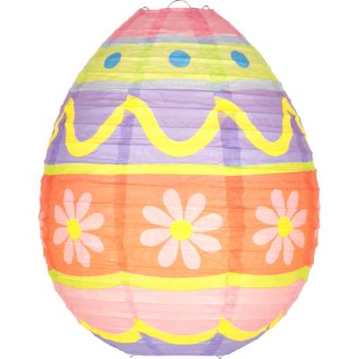 Party Papierový lampión veľkonočné vajíčko s margarétkami 25 cm