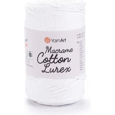Yarn Art Macrame Cotton Lurex 721 bílá