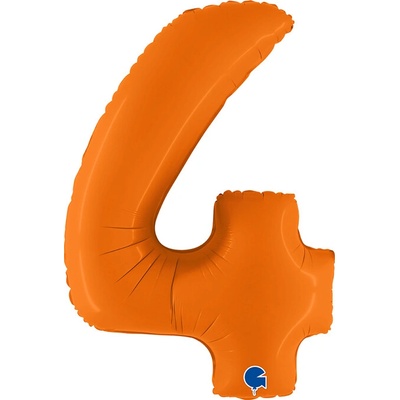 Grabo Fóliový balónek 102 cm číslo 4, tři barvy Oranžová