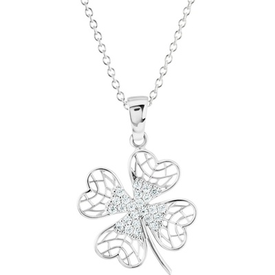 Gemmax Řetízek se čtyřlístkem z bílého zlata GLSWB-40741-39271