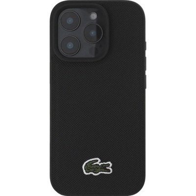 Lacoste Iconic Petit Pique Woven Logo kryt s MagSafe pro iPhone 16 Pro - černý 57983122381