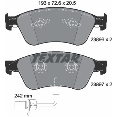 TEXTAR Sada brzdových destiček, kotoučová brzda 2389601
