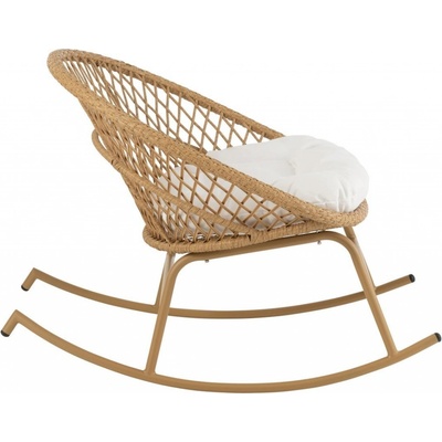 J-line Zayo Béžové kovové zahradní houpací křeslo s výpletem
