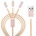 DEVIA Универсален кабел с 2xLightning и MicroUSB конектори - Devia Premium 3 in 1 Cable (розово злато)