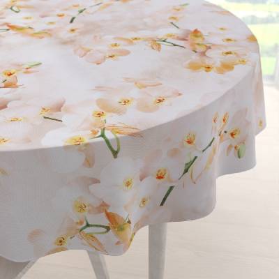 Biante Teflónový okrúhly obrus TF-045 Orchidey na béžovom Ø 40 cm