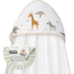 Interbaby Бебешка хавлия и козирка Interbaby - Jirafa Savanna, 100 х 100 cm, бяла (01278-15) - ozone