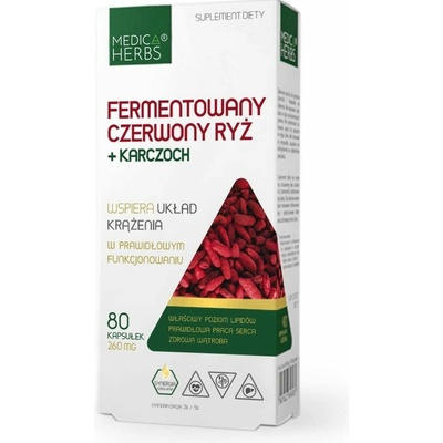 Medica Herbs Fermentovaná červená ryža + artičok 260 mg 80 kapsúl