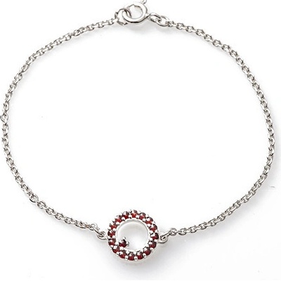 Zlatnictví zlatíčko stříbrný náramek kolečko s granáty 970.00002