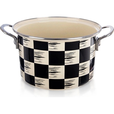 Orion Hrnec ŠACHOVNICE Lem 3 l 20 cm smaltovaný plech, nerezová ocel, kov béžová, černá, 8592381206703