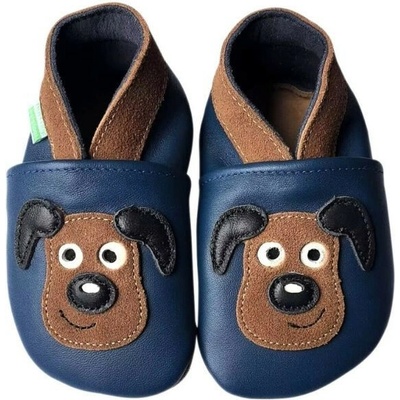 HoPi Hop dětské barefoot capáčky pejsek na modré