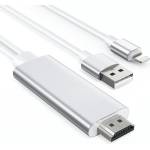 Choetech Кабел за свързване и зареждане от Lightning към HDMI за мобилни устройства с Lightning - Choetech Lightning to HDMI Cable and Charging Function (бял) (LH0020)