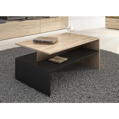 Холна маса Baros дъб сан ремо светъл и черни рамки