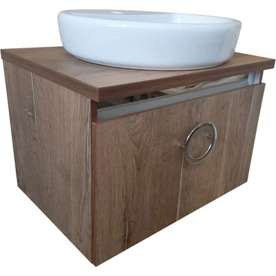 Makena Долен pvc шкаф с умивалник Лайт Норд Оак и плавно затваряне (3534017)
