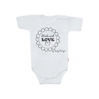 Body krátky rukáv Baby Nellys Made with love sivé