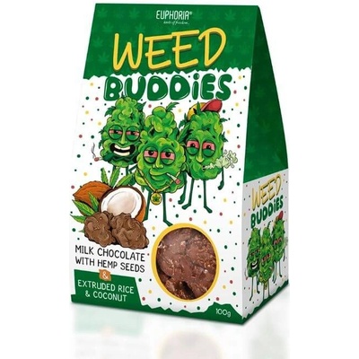 Euphoria Sušenky Weed Buddies s mléčnou čokoládou 100 g