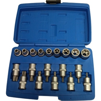 TRIUMF Sada hlavíc E-profil a bitov Torx v 1/2" hlavici, 19 - dielna