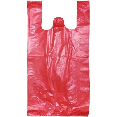Taška HDPE (mikroten) červená 12 kg, 33 + 16 x 42+13 cm(uši) - 100ks