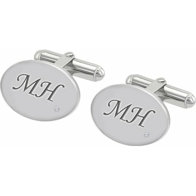 Eppi stříbrné manžetové knoflíčky s gravírem a diamanty Hadar – Hledejceny.cz