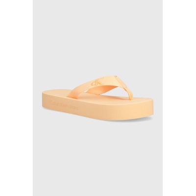 Calvin Klein Jeans Джапанки Calvin Klein Jeans FLATFORM FLIPFLOP JELLY в оранжево с равна подметка YW0YW01398 (YW0YW01398)