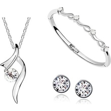 Glory set náhrdelník náušnice a náramok Bella Swarovski elements biela GS194W