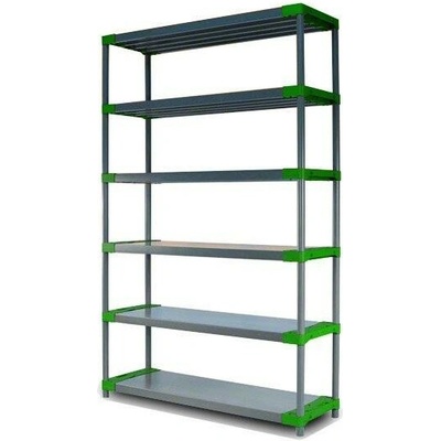 Tvujregal Regál plastový JUPITER-6 222x150x46 PVC červený/zelený Povrchová úprava: Zelená