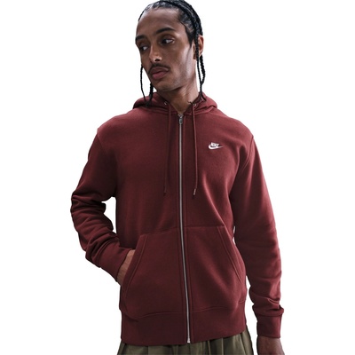 Nike Суичър Nike Sportswear Club Fleece Men's Full-Zip Hoodie - Dark Team Red