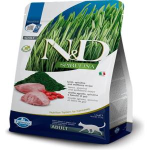 N&D Spirulina Adult Cat Lamb гранули за котки без зърно - 1.5кг