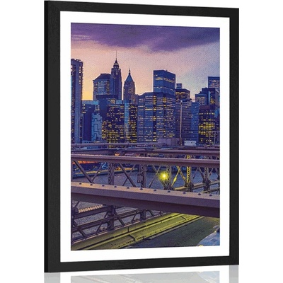 Plakát s paspartou rušné velkoměsto - 20x30 white