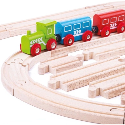 Bigjigs Rail Dřevěné koleje set 24 dílů – Zboží Dáma