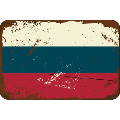 Ceduľa vlajka Rusko