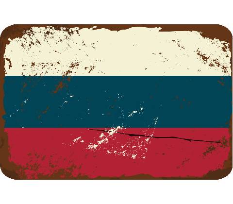 Ceduľa vlajka Rusko