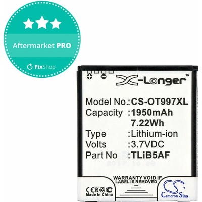 Baterie pro Alcatel One Touch 997, X Pop, TCL S710, S800, 1950mAh, Li-Ion, 3.7V, TLiB5AF, HQ – Zboží Živě