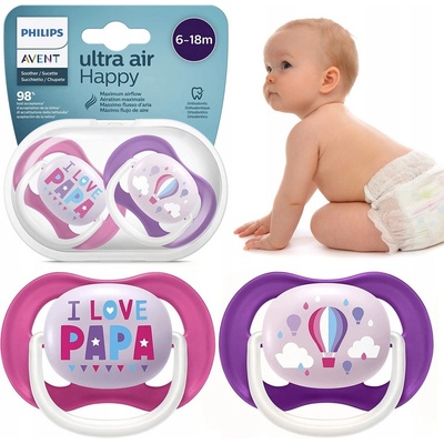 Avent Philips Ultra air text dievča 2 ks V001039