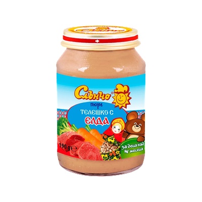 Слънчо пюре телешко с елда - 190 г