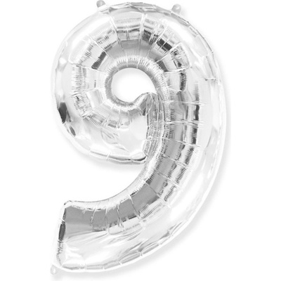 Smart balloons Balón fóliové číslo stříbrné 9