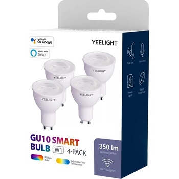 Yeelight Smart Bulb W1, GU10, 4,8W, teplá biela, stmívatelná, 4ks