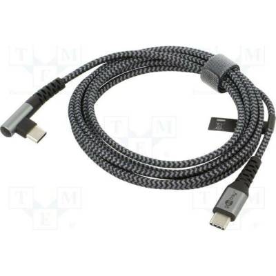Goobay 64660 USB 2.0, USB C vidlice, USB C úhlová zástrčka, 2m