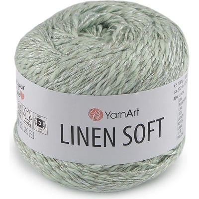 Prima-obchod Pletací příze Linen Soft 100 g, barva 6 (7312) zelená past.sv.